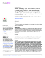 Places of safety? Fear and violence in acute mental health facilities: A large qualitative study of staff and service user perspectives