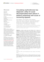 Circulating erythroferrone has diagnostic utility for acute decompensated heart failure in patients presenting with acute or worsening dyspnea