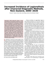Increased Incidence of Legionellosis after Improved Diagnostic Methods, New Zealand, 2000-2020