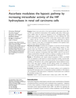 Ascorbate modulates the hypoxic pathway by increasing intracellular activity of the HIF hydroxylases in renal cell carcinoma cells