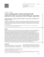 A non-coding genetic variant associated with abdominal aortic aneurysm alters ERG gene regulation