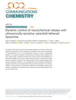 Dynamic control of neurochemical release with ultrasonically-sensitive nanoshell-tethered liposomes