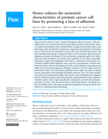 Honey reduces the metastatic characteristics of prostate cancer cell lines by promoting a loss of adhesion