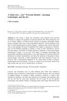 A whole new... you? 'Personal identity', emerging technologies and the law
