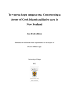 Te vaerua kopu tangata ora. Constructing a theory of Cook Islands palliative care in New Zealand