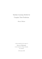 Machine learning models for complex trait prediction