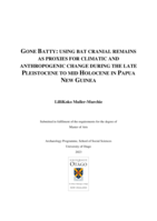 Gone Batty: Using bat cranial remains as proxies for climatic and anthropogenic change during the late Pleistocene and mid Holocene in Papua New Guinea