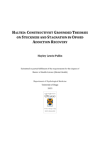 Halted: Constructivist Grounded Theories on Stuckness and Stagnation in Opioid Addiction Recovery