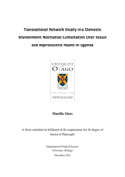 Transnational network rivalry in a domestic environment: normative contestation over sexual and reproductive health in Uganda