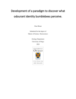Development of a paradigm to discover what odourant identity bumblebees perceive