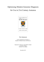 Optimising Modern Genomic Diagnosis for Use in 21st Century Aotearoa