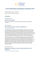 Social Anthropology Postgraduate Symposium 2024