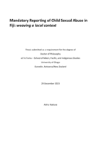 Mandatory reporting of child sexual abuse in Fiji: weaving a local context