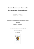 Chronic diarrhoea in older adults: prevalence and dietary solutions