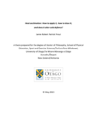 Heat acclimation: How to apply it, how to dose it, and does it alter cold defence?