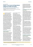 COVID-19: we must not forget about Indigenous health and equity