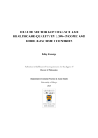 Health sector governance and healthcare quality in low-income and middle-income countries