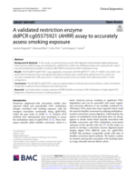 A validated restriction enzyme ddPCR&nbsp;cg05575921 (AHRR) assay to accurately assess smoking exposure