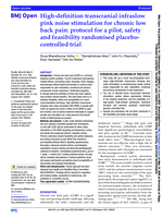 High-definition transcranial infraslow pink noise stimulation for chronic low back pain: protocol for a pilot, safety and feasibility randomised placebo-controlled trial