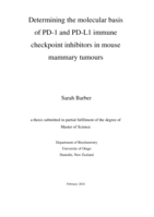 Determining the molecular basis of PD-1 and PD-L1 immune checkpoint inhibitors in mouse mammary tumours