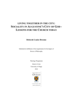 Living together in the city: sociality in Augustine's City of God - lessons for the church today