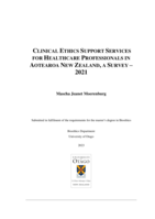 Clinical ethics support services for healthcare professionals in Aotearoa New Zealand, a survey – 2021