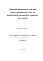 Conservative management of early stage endometrioid endometrial cancer and atypical endometrial hyperplasia in Aotearoa, New Zealand