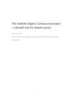 The volatile organic compound project - a breath test for bowel cancer