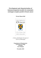 Development and characterisation of immunocompetent models for metastatic oestrogen receptor positive breast cancer