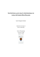 Supporting allied health professionals in rural Aotearoa New Zealand