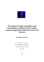 The impact of media composition and fermentation conditions on the volatile organic compounds produced by lactic acid bacteria
