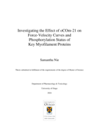 Investigating the Effect of oCOm-21 on Force-Velocity Curves and Phosphorylation Status of Key Myofilament Proteins