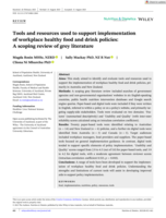 Tools and resources used to support implementation of workplace healthy food and drink policies: A scoping review of grey literature