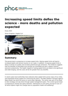 Increasing speed limits defies the science - more deaths and pollution expected