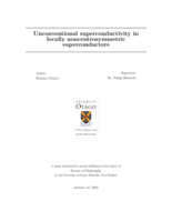 Unconventional superconductivity in locally noncentrosymmetric superconductors