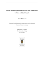 Canopy and Management Influences on Plant Communities in Native and Exotic Forests