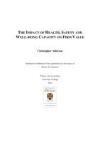 The Impact of Health, Safety and Well-Being Capacity on Firm Value