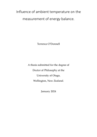 Influence of ambient temperature on the measurement of energy balance
