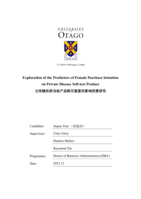 Exploration of the predictors of female purchase intention on private disease self-test product