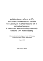 Multiple-stressor effects of CO2 enrichment, heatwaves and variable flow velocity on invertebrates and fish in agricultural streams: A mesocosm approach using community data and DNA metabarcoding