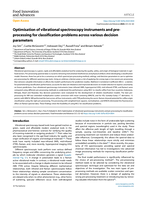 Optimisation of vibrational spectroscopy instruments and pre-processing for classification problems across various decision parameters