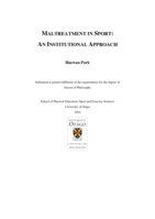 Maltreatment in sport: An institutional approach