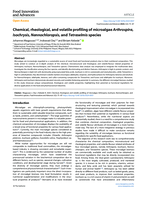 Chemical, rheological, and volatile profiling of microalgae Arthrospira, Isochrysis, Nannochloropsis, and Tetraselmis species