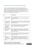 Wheelchair Assessment Tool of Intervention Fidelity