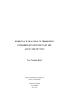 Workplace oral health promotion: Exploring interventions in the aged care setting
