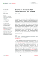 Blockchain financialization, neo-colonialism, and Binance