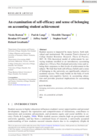 An examination of self-efficacy and sense of belonging on accounting student achievement