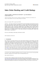 Sales Order Backlog and Credit Ratings
