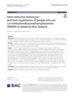 Harm reduction behaviours and harm experiences of people who use 3,4-methylenedioxymethamphetamine (MDMA) in Aotearoa New Zealand