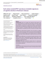 Early-phase amyloid PET reproduces metabolic signatures of cognitive decline in Parkinson's disease